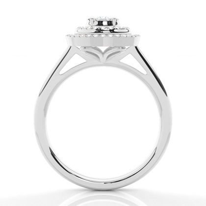 Runder Cluster-Diamantring in Mikropavé-Fassung