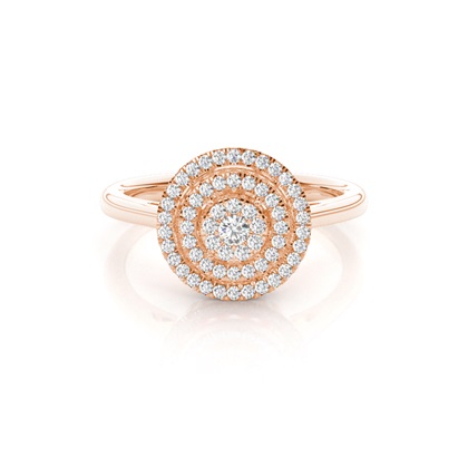 Rose Gold Cluster Diamond Engagement Rings