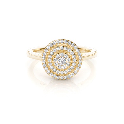 Yellow Gold Cluster Diamond Engagement Rings