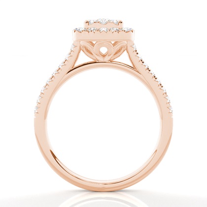 Runder Cluster-Diamantring in Mikropavé-Fassung