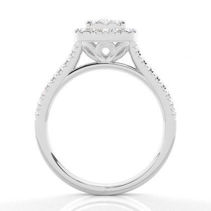 Runder Cluster-Diamantring in Mikropavé-Fassung