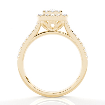 Runder Cluster-Diamantring in Mikropavé-Fassung