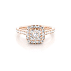 Micro Pave Setting Round Diamond Cluster Ring