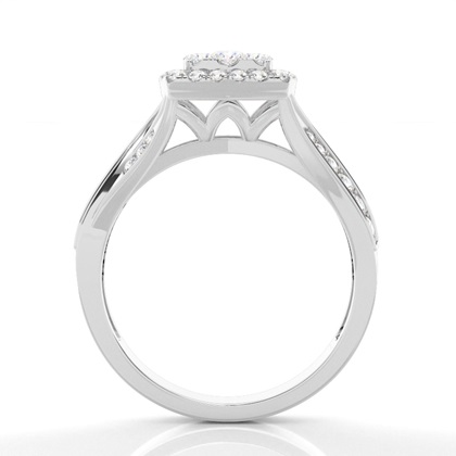 Runder Cluster-Diamantring in Mikropavé-Fassung