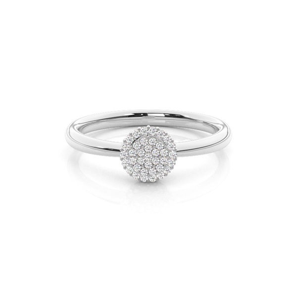 Prong Round Diamond Cluster Ring