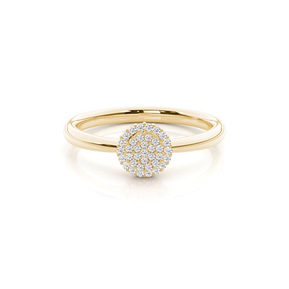 Yellow Gold Cluster Diamond Rings