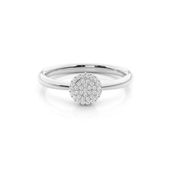 Prong runder Diamant-Cluster-Ring