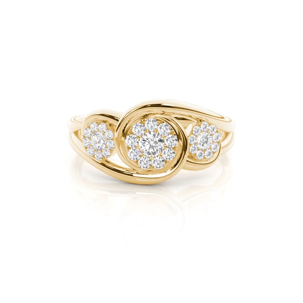 Micro Pave Setting Round Diamond Cluster Ring