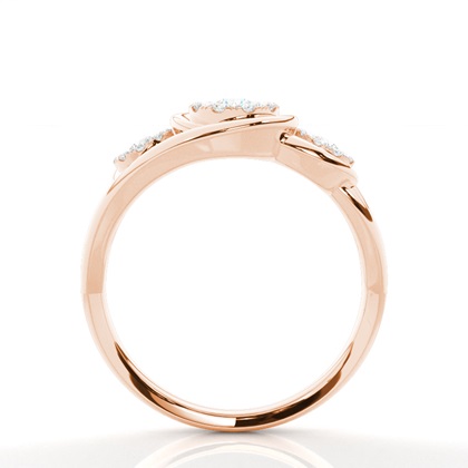 Runder Trilogie-Diamantring in Mikropavé-Fassung