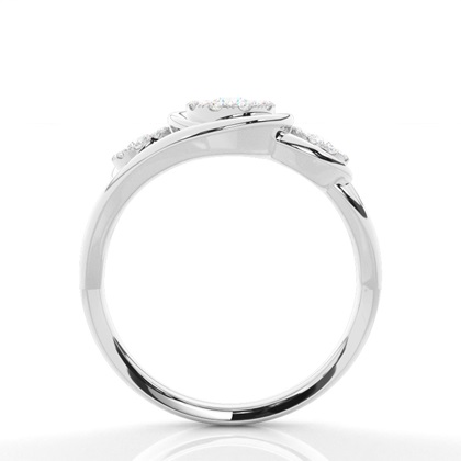 Runder Trilogie-Diamantring in Mikropavé-Fassung