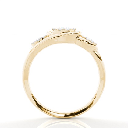 Runder Trilogie-Diamantring in Mikropavé-Fassung