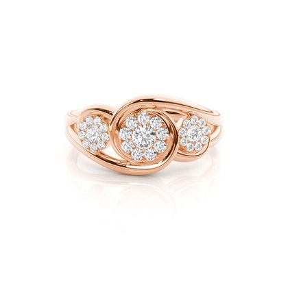 Micro Pave Setting Round Diamond Cluster Ring
