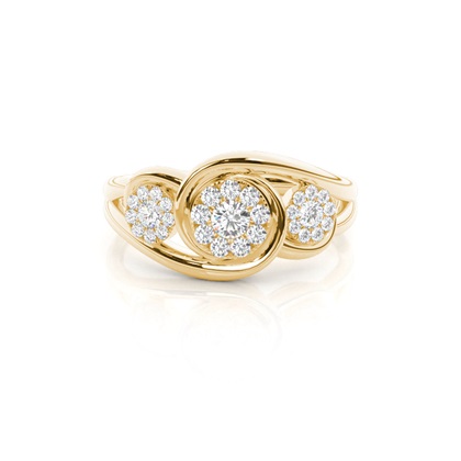 Micro Pave Setting Round Diamond Cluster Ring