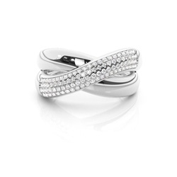 Modering mit rundem Diamant in Mikropavé-Fassung