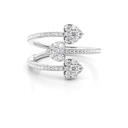 Micro Pave Setting Round Diamond Fashion Ring