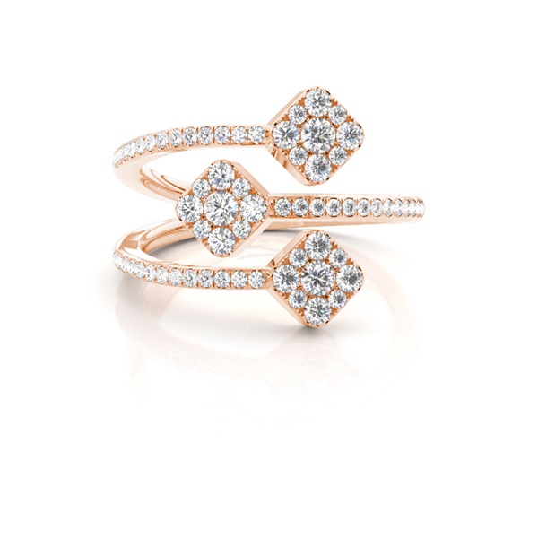 Modering mit rundem Diamant in Mikropavé-Fassung