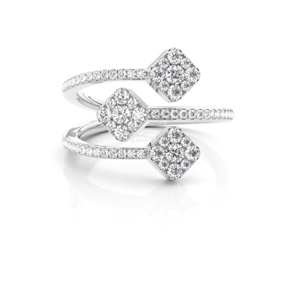 Modering mit rundem Diamant in Mikropavé-Fassung