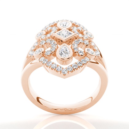 Rose Gold Statement Diamond Rings