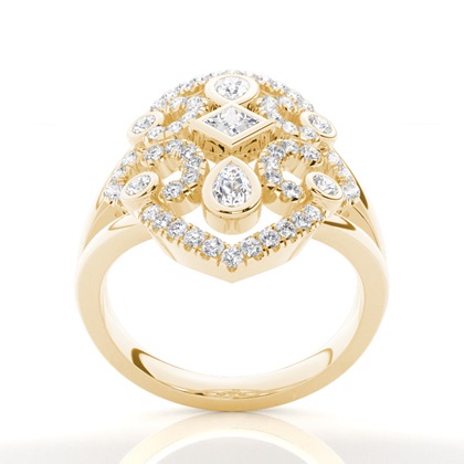 Yellow Gold Statement Diamond Rings