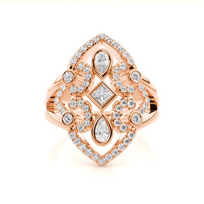 Rose Gold Statement Diamond Rings