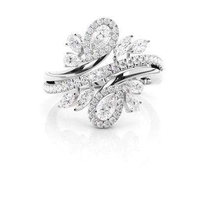 Prong Setting Pear Diamond Fashion Ring