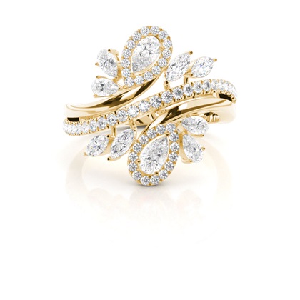 Yellow Gold Statement Diamond Rings
