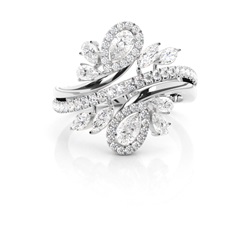 Krappenbirnen-Diamant-Mode-Ring