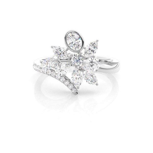 Modering mit rundem Diamant in Mikropavé-Fassung