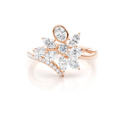 Rose Gold Diamond Cluster Rings