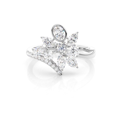 Micro Pave Setting Round Diamond Fashion Ring