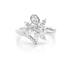 Modering mit rundem Diamant in Mikropavé-Fassung