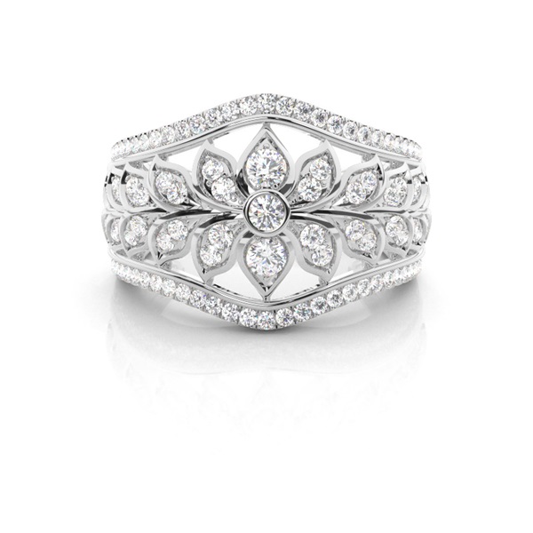 Runder Mode-Diamantring in Pavé-Fassung