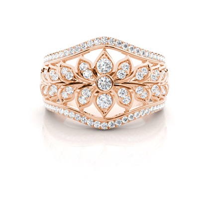 Rose Gold Statement Diamond Rings