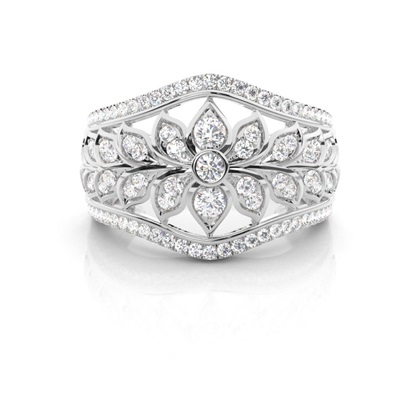 Pave Setting Round Diamond Fashion Ring