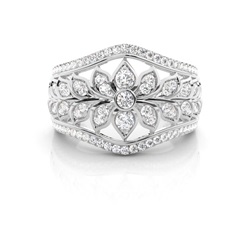 Runder Mode-Diamantring in Pavé-Fassung