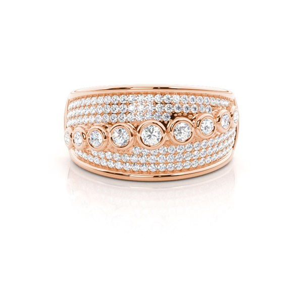 Full Bezel Setting Round Diamond Fashion Ring