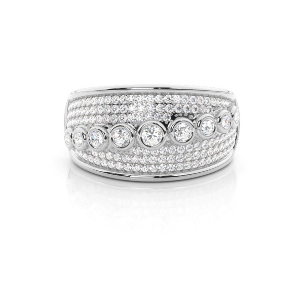 Full Bezel Setting Round Diamond Fashion Ring