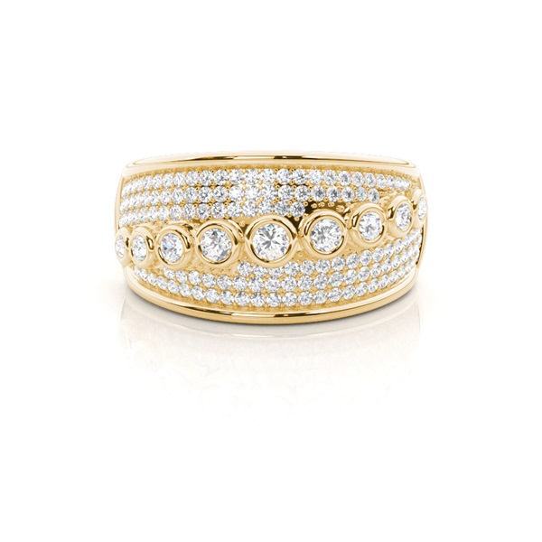 Full Bezel Setting Round Diamond Fashion Ring