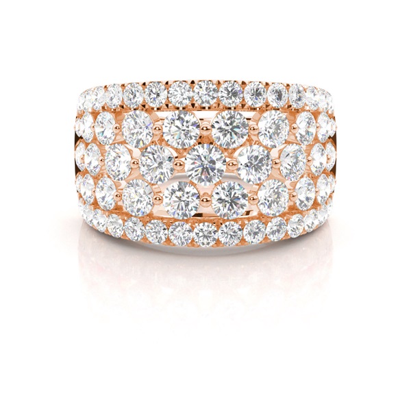 Micro Pave Setting Round Diamond Fashion Ring