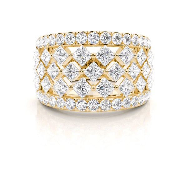 Prong Setting Princess  Diamond Fashion Ring