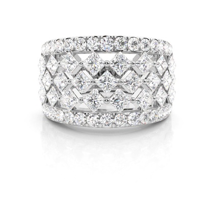 Prong Setting Princess  Diamond Fashion Ring