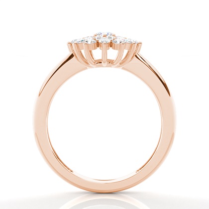 Rose Gold Cluster Diamond Engagement Rings