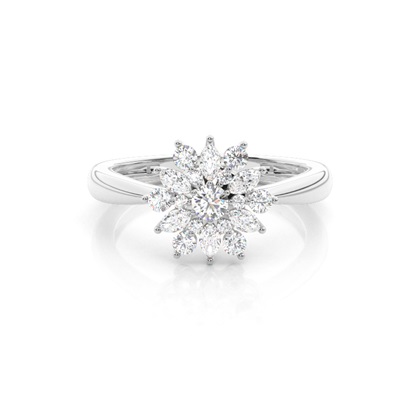 Prong Setting Round  Diamond Halo Ring  