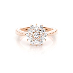 Prong Setting Round  Diamond Halo Ring  