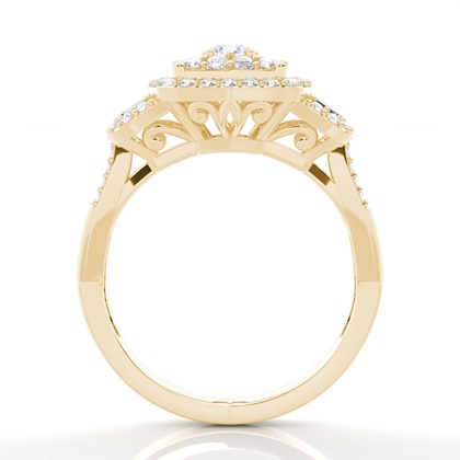 Yellow Gold Cluster Diamond Rings