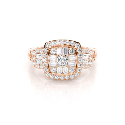 Rose Gold Diamond Cluster Rings