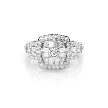 Prong Setting Round Diamond Fashion Ring