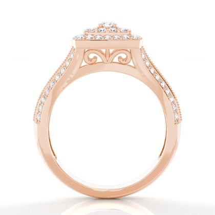 Runde Diamant-Mode-Ring in Krappenfassung