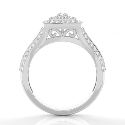 Runde Diamant-Mode-Ring in Krappenfassung