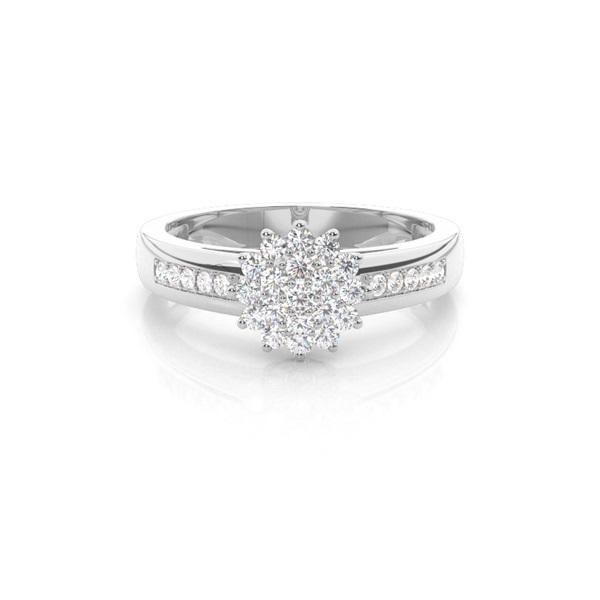 Prong Setting Round Diamond Cluster Ring  